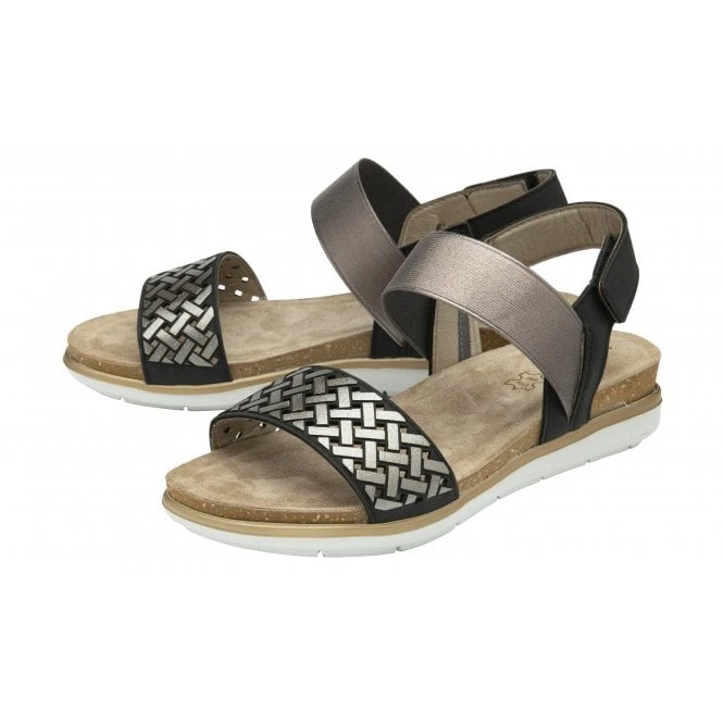 Black Almalfi Ankle Strap Sandals | Lotus 4 Black Almalfi Ankle Strap Sandals | Lotus - Image 2