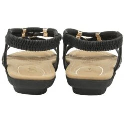 Black Bettina Flat Open-Toe Sandals | Lotus -Lotus Shoes Sale black bettina flat open toe sandals lotus p13196 31695 medium