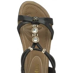 Black Bettina Flat Open-Toe Sandals | Lotus -Lotus Shoes Sale black bettina flat open toe sandals lotus p13196 31696 medium