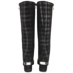 Black Check Rochelle Heeled Knee High Boots | Lotus -Lotus Shoes Sale black check rochelle heeled knee high boots lotus p13531 32350 medium