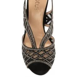 Black & Diamante Natalia Peep-Toe Sandals | Lotus -Lotus Shoes Sale black diamante natalia peep toe sandals lotus p12915 30298 medium