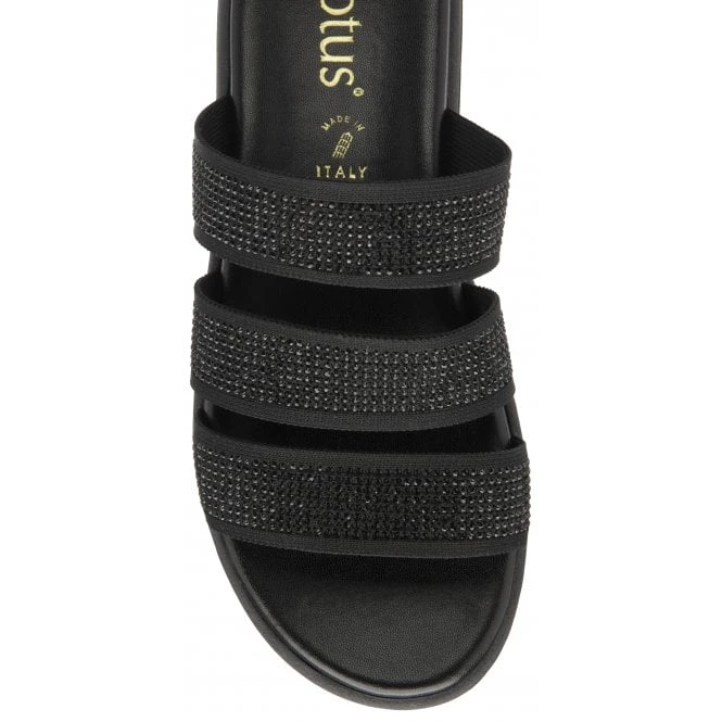 Black & Diamante Olga Mule Sandals | Lotus 6 Black & Diamante Olga Mule Sandals | Lotus - Image 4