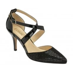 Black & Diamante Sophia Court Shoes | Lotus