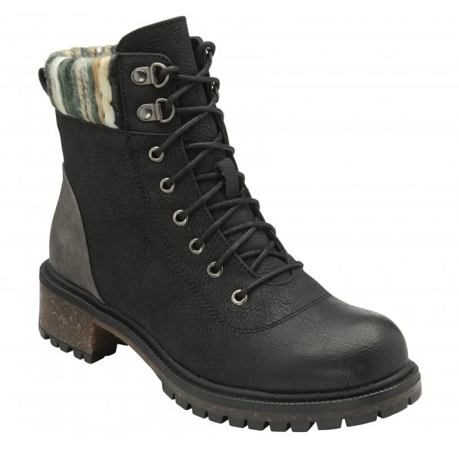 Black Hickory Zip-Up Ankle Boots | Lotus 3 Black Hickory Zip-Up Ankle Boots | Lotus