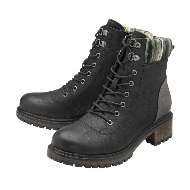 Black Hickory Zip-Up Ankle Boots | Lotus 4 Black Hickory Zip-Up Ankle Boots | Lotus - Image 2