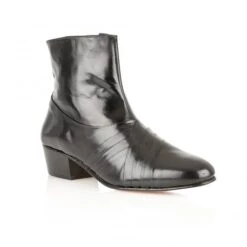 Black Leather Curzon Boots | Rombah Wallace