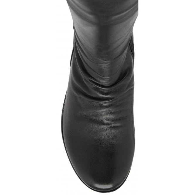 Black Leather Dara Mid-Calf Wedge Boots | Lotus 6 Black Leather Dara Mid-Calf Wedge Boots | Lotus - Image 4