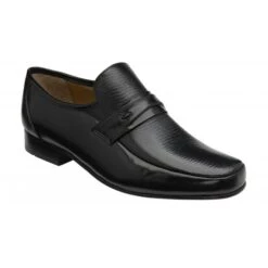 Black Leather Galligan Loafers | Rombah Wallace