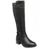Black Leather Jive Knee High Boots | Lotus