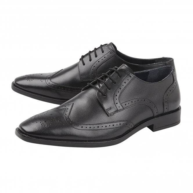 Black Leather Milton Lace-Up Brogues | Lotus 4 Black Leather Milton Lace-Up Brogues | Lotus - Image 2