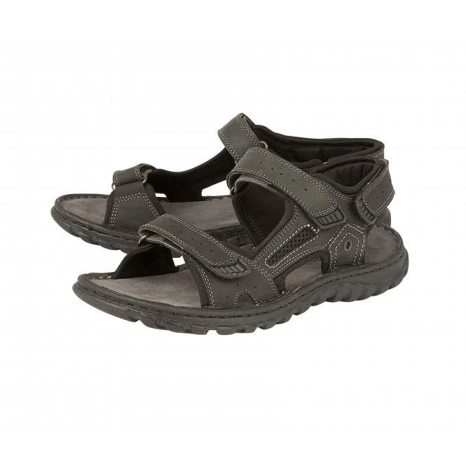Black Leather Noah Strap Sandals | Lotus 4 Black Leather Noah Strap Sandals | Lotus - Image 2