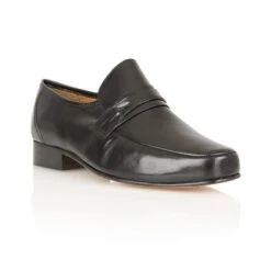 Black Leather Regent Loafers | Rombah Wallace