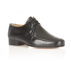 Black Leather Romsey Lace-Up Shoes | Rombah Wallace