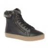 Black Leather Siobhan High Top Trainers | Stressless By Lotus