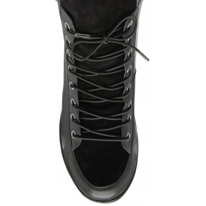 Black Leather & Suede Delphine Wedge Ankle Boots | Lotus 6 Black Leather & Suede Delphine Wedge Ankle Boots | Lotus - Image 4