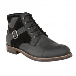 Black Leather & Suede Irvine Lace-Up Boots | Lotus