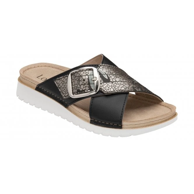 Black Marta Mule Sandals | Lotus 3 Black Marta Mule Sandals | Lotus