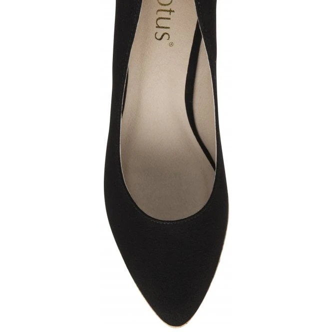 Black Microfibre Giselle Wedge Shoes | Lotus 6 Black Microfibre Giselle Wedge Shoes | Lotus - Image 4