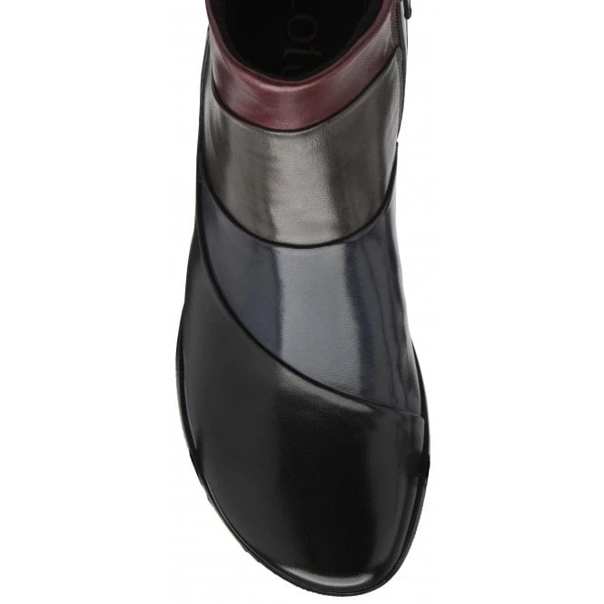 Black Multi-Leather Bethan Zip-Up Ankle Boots | Lotus 6 Black Multi-Leather Bethan Zip-Up Ankle Boots | Lotus - Image 4