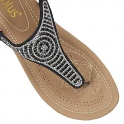 Black Orla Flat Toe-Post Sandals | Lotus -Lotus Shoes Sale black orla flat toe post sandals lotus p12522 28337 medium