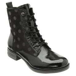 Black Patent Leather Hawaii Ankle Boots | Lotus