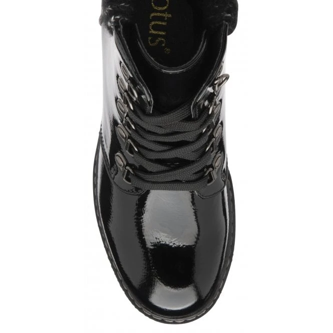 Black Patent Philomena Wedge Ankle Boots | Lotus 6 Black Patent Philomena Wedge Ankle Boots | Lotus - Image 4
