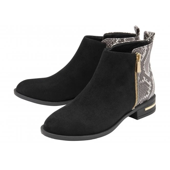 Black & Snake-Print Anneka Ankle Boots | Lotus 4 Black & Snake-Print Anneka Ankle Boots | Lotus - Image 2