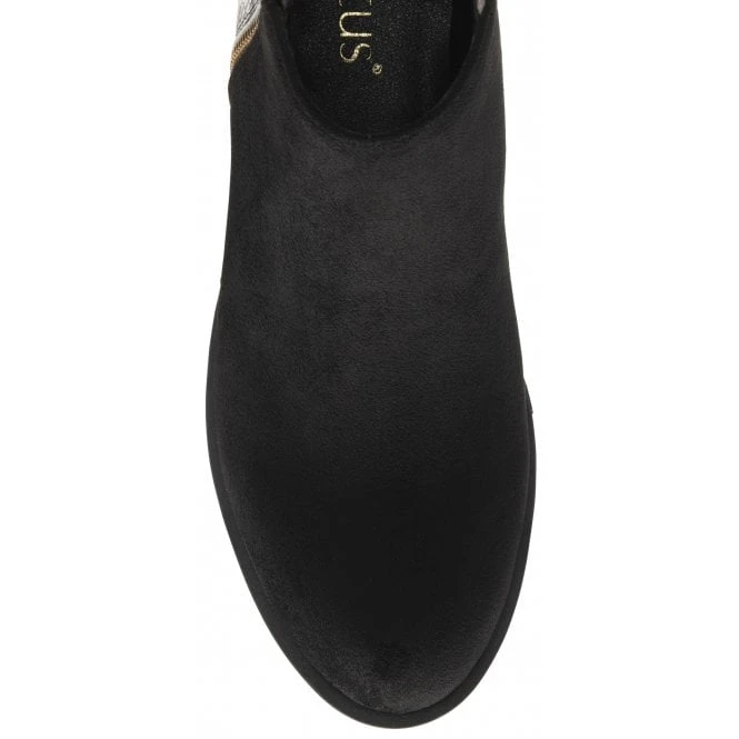 Black & Snake-Print Anneka Ankle Boots | Lotus 6 Black & Snake-Print Anneka Ankle Boots | Lotus - Image 4