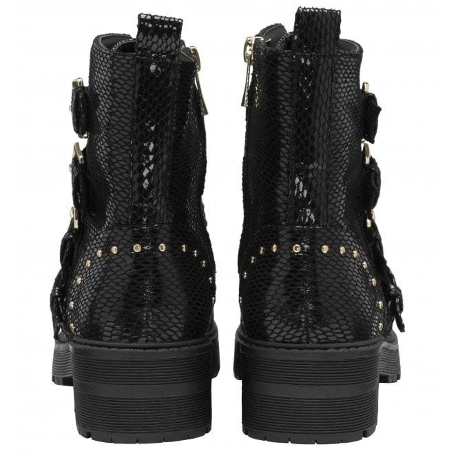 Black Snake-Print Eve Ankle Boots | Lotus 5 Black Snake-Print Eve Ankle Boots | Lotus - Image 3