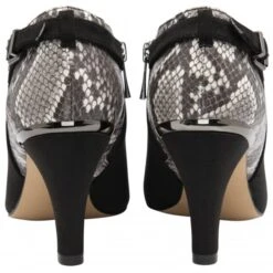 Black & Snake-Print Ramona Heeled Shoe-Boots | Lotus 8 Black & Snake-Print Ramona Heeled Shoe-Boots | Lotus -Lotus Shoes Sale black snake print ramona heeled shoe boots lotus p13492 32334 medium