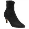 Black-Stretch Microfibre Camilla Ankle Boots | Lotus
