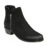 Black Suede Daisy Zip-Up Ankle Boots | Lotus