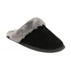 Black Suede Eldora Mule Slippers | Lotus