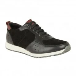 Black Suede & Leather Abel Trainers | Lotus