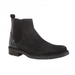 Black Suede & Leather Fabian Ankle Boots | Lotus