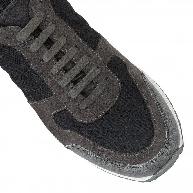 Black Textile & Grey Leather Barrie Trainers | Lotus 6 Black Textile & Grey Leather Barrie Trainers | Lotus - Image 4