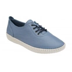 Blue Leather Juliana Lace-Up Shoes | Lotus