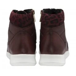Bordo Leather & Leopard-Print Saskia High Top Trainers | Stressless By Lotus -Lotus Shoes Sale bordo leather leopard print saskia high top trainers stressless by lotus p13104 30863 medium