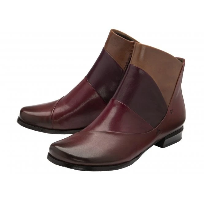 Bordo Multi-Leather Bethan Zip-Up Ankle Boots | Lotus 4 Bordo Multi-Leather Bethan Zip-Up Ankle Boots | Lotus - Image 2