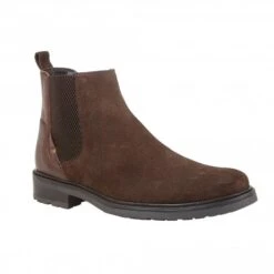 Brown Suede & Leather Fabian Slip-On Boots | Lotus