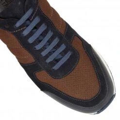 Brown Textile & Navy Leather Barrie Trainers | Lotus -Lotus Shoes Sale brown textile navy leather barrie trainers lotus p12860 29714 medium
