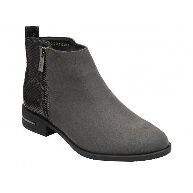 Grey & Black Snake-Print Anneka Ankle Boots | Lotus 3 Grey & Black Snake-Print Anneka Ankle Boots | Lotus