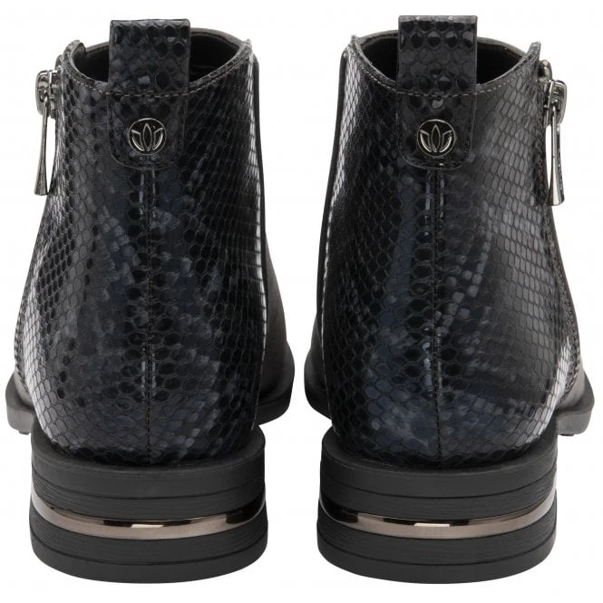 Grey & Black Snake-Print Anneka Ankle Boots | Lotus 5 Grey & Black Snake-Print Anneka Ankle Boots | Lotus - Image 3