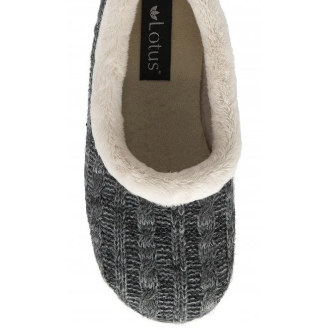 Grey Dolores Full Shoe Slippers | Lotus 6 Grey Dolores Full Shoe Slippers | Lotus - Image 4