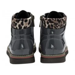 Grey & Leopard-Print Patent Naomi Lace-Up Ankle Boots | Lotus -Lotus Shoes Sale grey leopard print patent naomi lace up ankle boots lotus p13037 30739 medium