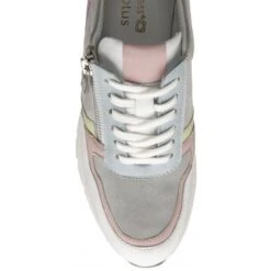Grey Pastel Leather Suzuka Zip-Up Casual Trainers | Stressless By Lotus -Lotus Shoes Sale grey pastel leather suzuka zip up casual trainers stressless by lotus p13705 32944 medium
