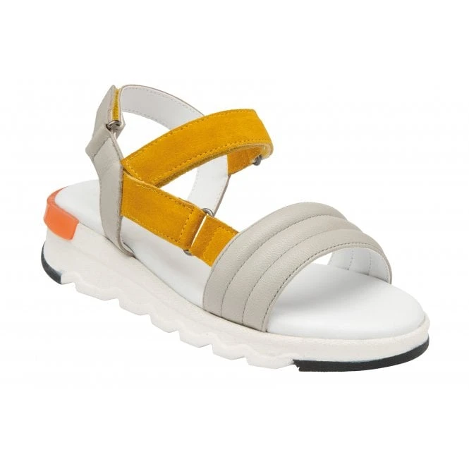 Grey & Yellow Leather Verena Open-Toe Sandals | Stressless By Lotus 3 Grey & Yellow Leather Verena Open-Toe Sandals | Stressless By Lotus