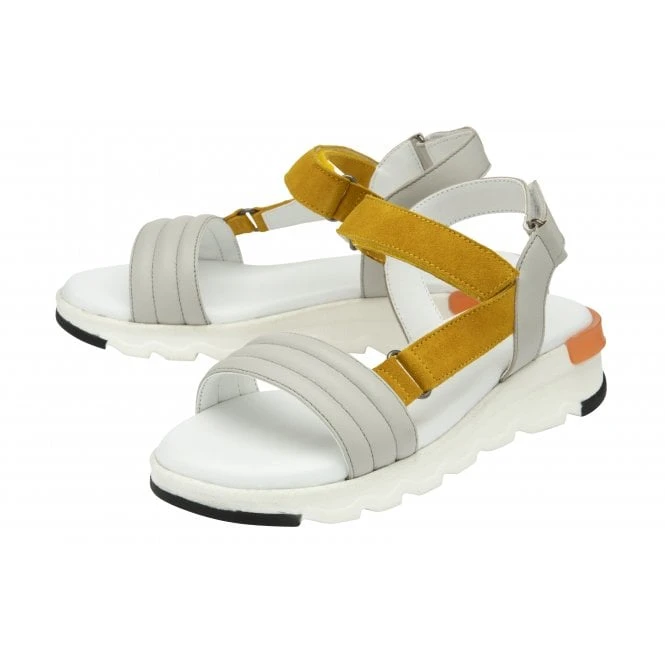 Grey & Yellow Leather Verena Open-Toe Sandals | Stressless By Lotus 4 Grey & Yellow Leather Verena Open-Toe Sandals | Stressless By Lotus - Image 2