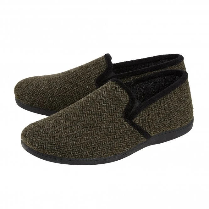 Khaki Clive Textile Slippers | Lotus 4 Khaki Clive Textile Slippers | Lotus - Image 2