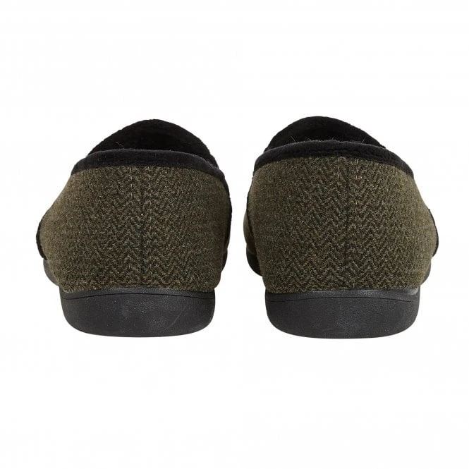 Khaki Clive Textile Slippers | Lotus 5 Khaki Clive Textile Slippers | Lotus - Image 3